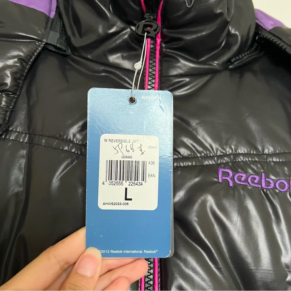 Reebok Black Jacket with Purple Highlights Reversible - Picture 3 of 12